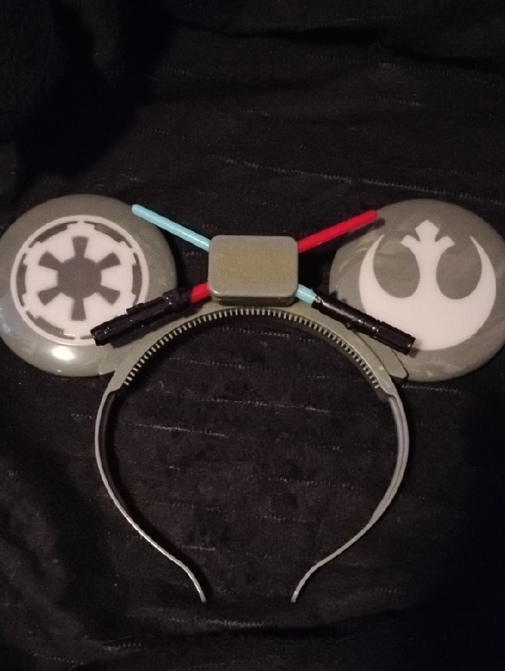 Disney Kids Light-Up Mouse Ear Headband with Rebel and Empire Symbols - Gray